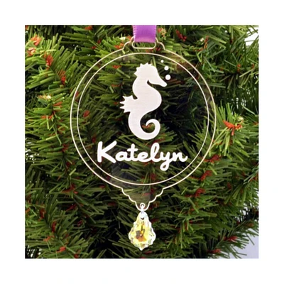 Personalized Seahorse Christmas Ornament