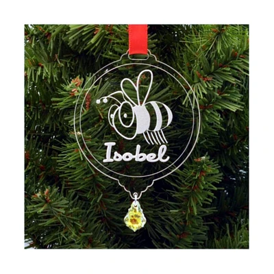 Personalized Bumble Bee Christmas Ornament, Stocking Stuffer