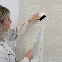 Tempaper & Co. Moire Dots Pearl Grey Peel and Stick Wallpaper