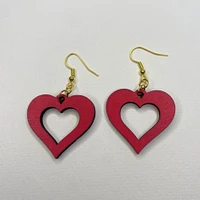 Wooden Heart Earrings | Gifts for Her | Heart Accessories | Gifts for Friends for Galentines Day | Cute Valentines Day Jewelry