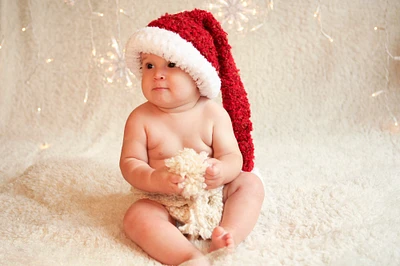 Fuzzy Baby Santa Hat