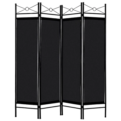 Costway 4 Panel Room Divider Privacy Screen Home Office Fabric Metal Frame