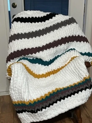 Hand knit Chenille Chunky Blankets