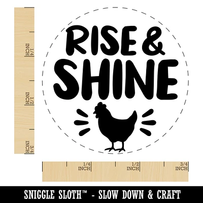 Rise and Shine Chicken Egg Rubber Stamp