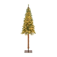 Indoor Artificial 6 Feet Pre-Lit Slim Pencil Christmas Tree