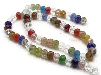 68 8mm Mixed Color Faceted Rondelle Glass Beads