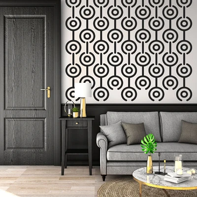 Mid Century Modern Decor, Geometric Circle Wall Decals, Modern Wall Decals, Mid Century Wall Art, Retro Wall Decal, Removable Wall Decals