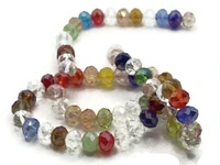 68 8mm Mixed Color Faceted Rondelle Glass Beads