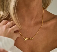 Custom Name Necklace with Box Chain, Gold Name Necklace, Necklace for Women, Handmade Jewellery, Personalised Gifts