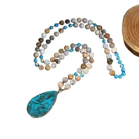 Natural Amazonite Stone Beaded Necklace