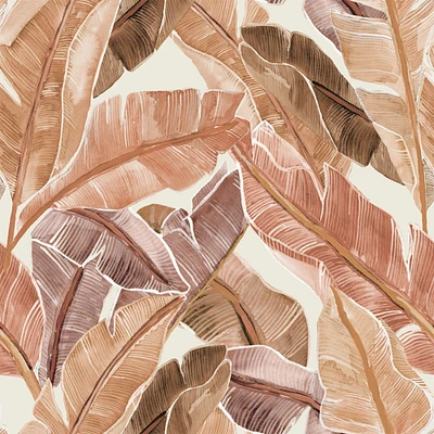 Tempaper & Co. Bahama Palm Peel and Stick Wallpaper, Russet