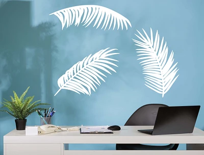 Palm Leaves Wall Decal, Bedroom Living Room Botanical Wall Decals, Tropical Leaves Wall Decal