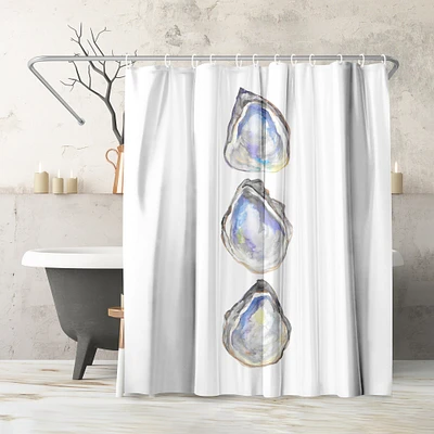 Watercolor Gulf Oyster Tri by Jetty Printables Shower Curtain 71" x 74"