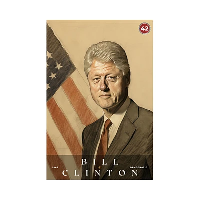 Bill Clinton Poster, US President Print, Office Poster, Home Decor | S3