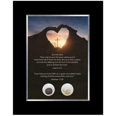 Bible Verses With Widow's Mite and Mustard Seeds Table Top Frame