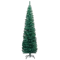 Slim Artificial Christmas Tree with LEDs and Ball