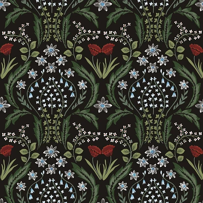 Tempaper & Co. Scandi Floral Peel and Stick Wallpaper, English Garden, 56 sq. ft.