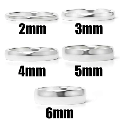 Highly Polished Rounded Stainless Steel Blank Ring 2mm