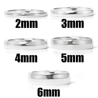 Highly Polished Rounded Stainless Steel Blank Ring 2mm