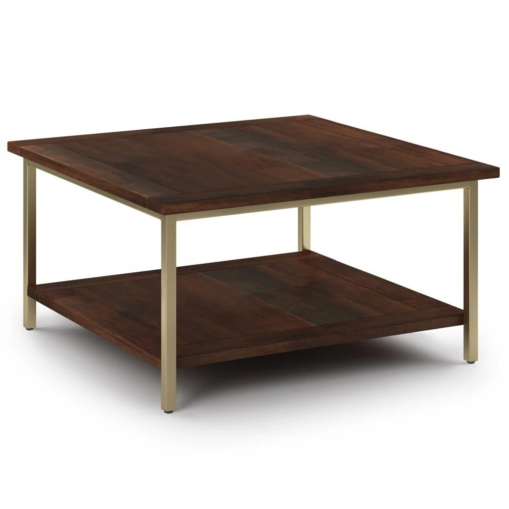 Simpli Home Skyler Square Coffee Table in Mango