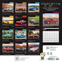 Corvette OFFICIAL | 2024 12 x 24 Inch Monthly Square Wall Calendar | Sticker Sheet | StarGifts | Chevrolet Motor Muscle Car