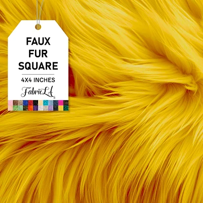 FabricLA | Faux Fur Fabric Square | 4" X 4" Inch Wide Pre-Cut Shaggy | Fake Fur Fabric | DIY, Craft Fur Decoration, Fashion Accessory