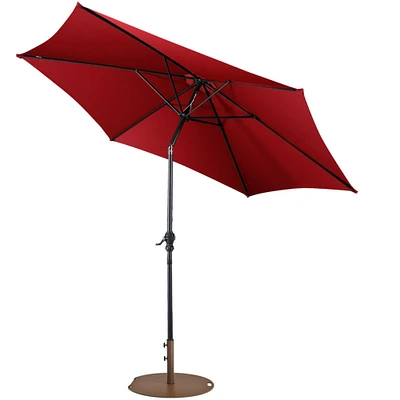 Gymax 9 Ft Patio Table Market Umbrella Yard Outdoor w/ Heavy-duty Umbrella Base