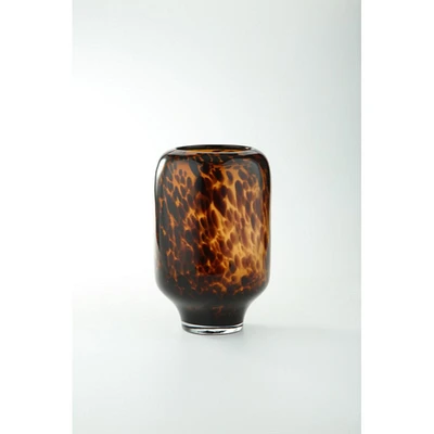 CC Home Furnishings Fire Abstract Hand Blown Glass Vase - 10.5" - Orange and Brown