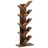 Gymax Tree Bookshelf 8-Tier Bookcase Free Standing Book Rack Display Stand