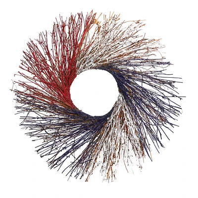 24 Americana Twig Wreath Red White and Blue