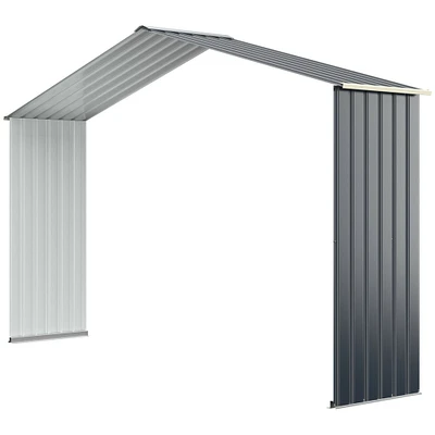 Gymax Outdoor Storage Shed Extension Kit for 7/9.1/11.2 ft Shed Width Grey