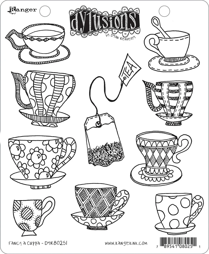 Dyan Reaveley's Dylusions Cling Stamp Collections 8.5"X7"-Fancy A Cuppa