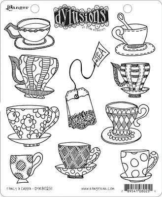 Dyan Reaveley's Dylusions Cling Stamp Collections 8.5"X7"-Fancy A Cuppa