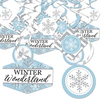 Big Dot of Happiness Winter Wonderland - Snowflake Holiday Party and Winter Wedding Hanging Decor - Party Decoration Swirls - Set of 40