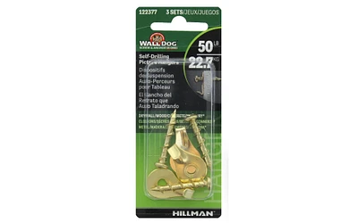 Hillman Wall Dog Picture Hanger Self Drill 50# 3pc