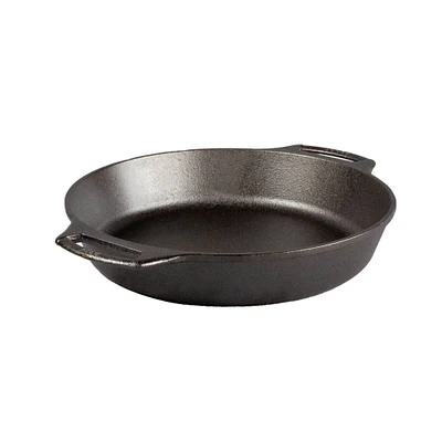 Lodge Cast Iron Baker's Skillet Seasoned Cookware Double Handle 10.25 inch