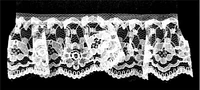 Belagio Gathered Lace Trim, 1.75" Wide, White, 50-Yard Bolt