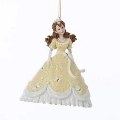 Kurt Adler 4.25" Pretty as a Princess Marcella in Yellow Gown Christmas Ornament