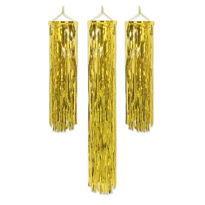 Beistle Club Pack of 18 Decorative Flame Resistant Hanging Mini Gleam ‘N Gold Columns 4’