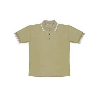 Christmas Central Men's Khaki Knit Pullover Golf Polo Shirt - Medium