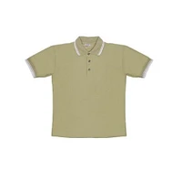 Christmas Central Men's Khaki Knit Pullover Golf Polo Shirt - Medium