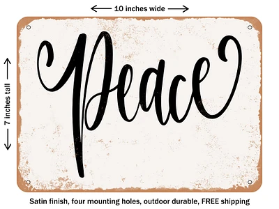 DECORATIVE METAL SIGN - Peace