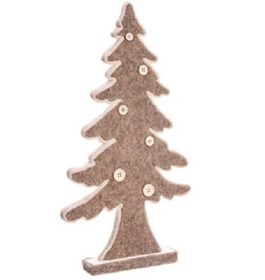 Allstate 16.5" Brown Buttoned Christmas Tree Tabletop Decor