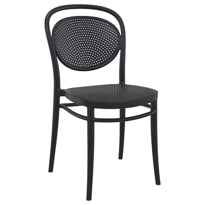 Luxury Commercial Living 33.5" Black Stackable Outdoor Patio Armless Chair