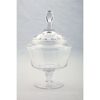 CC Home Furnishings 14.5” Clear Hand Blown Glass Jar with Finial Lid