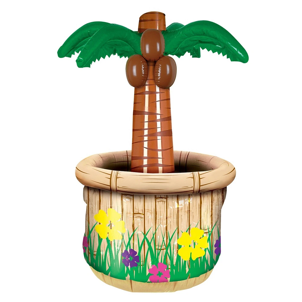 Party Central Pack of 6 Inflatable Beige Potted Palm Tree Cooler 28"