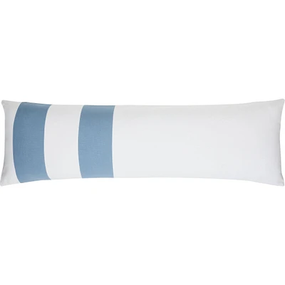 Safari Ltd. 40" White and Blue Striped Rectangular Lumbar Pillow
