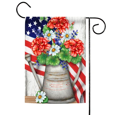 Toland Home Garden Red and Blue Patriotic Flower Bouquet Outdoor Garden Flag 18" x 12.5"