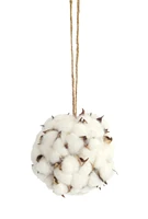 Contemporary Home Living 12ct White and Brown Cotton Orb Christmas Ball Ornaments 4.5" (115mm)