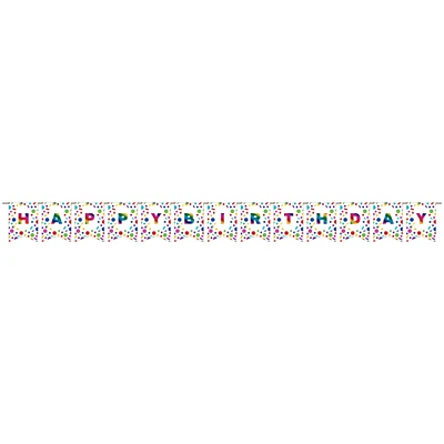 Party Central Club Pack of 6 White and Blue Birthday Rainbow Diy Pennant Banner 9'